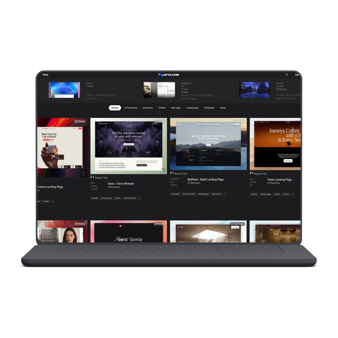 Lafys - Premium AI Prompt Library for Modern Landing Pages